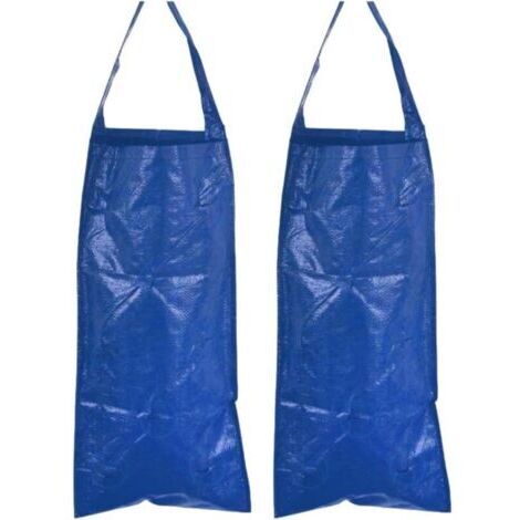 Lot de 2 sacs de plantation de fraises bleus multi-trous pour cour, terrasse, balcon, jardin extérieur, 25 x 60 cm (4 trous) (1/4)