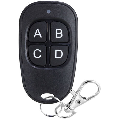 Télécommande sans fil 433 MHz pour portail de garage, barrière ou porte motorisée – Télécommande à 4 boutons en forme d’œuf, noir