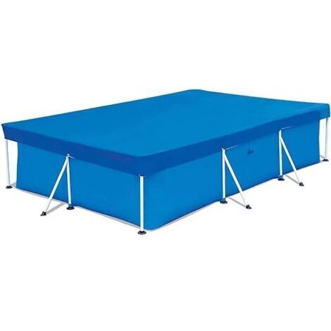 Couverture de piscine rectangulaire, bâche de protection pour piscine, film à bulles pour piscines tubulaires, bâche de pluie bleue (300 x 201 cm) (1/5)