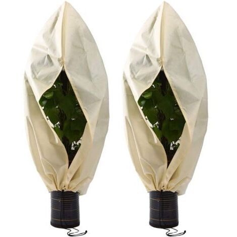 Protection hivernale pour plantes, 2 pièces, voile d'hivernage, protection hivernale pour plantes, protection hivernale pour plantes, protection hivernale pour tomates, figues, agrumes, petit modèle (1/5)