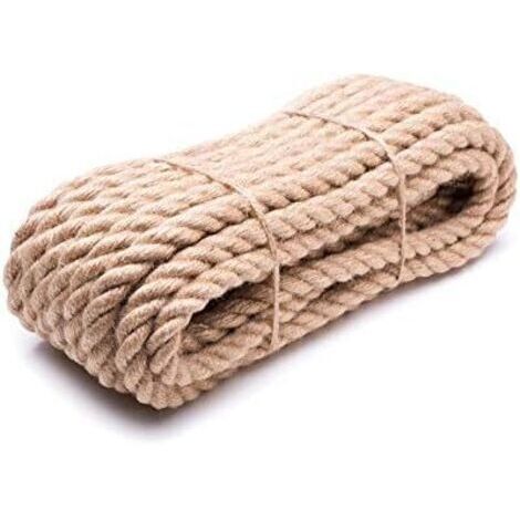 Corde de jute de 18 mm à 20 m, corde de jute, corde de jute, corde d'extérieur, corde imprégnée (1/5)