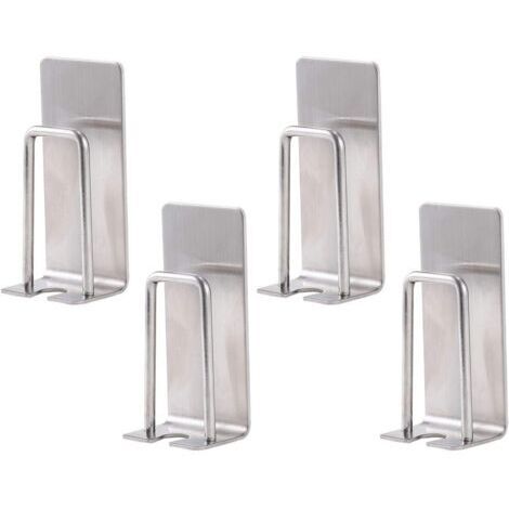 Ensemble de 4 porte-brosses à dents muraux en acier inoxydable, porte-gobelets, étanches, auto-adhésifs, sans perçage, organisateur de salle de bain (1/5)