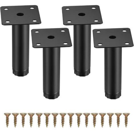 4 pieds de meubles, pieds de meubles réglables de 10 cm (4 pouces), pieds de support en métal pour meubles/tables/chaises/bureaux/cuisines/armoires/canapés (1/5)