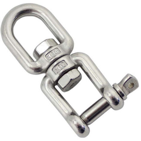 Manille pivotante pour chaînes d'ancre et d'amarrage, connecteur pivotant en acier inoxydable 304 pour bateaux - 6 mm
