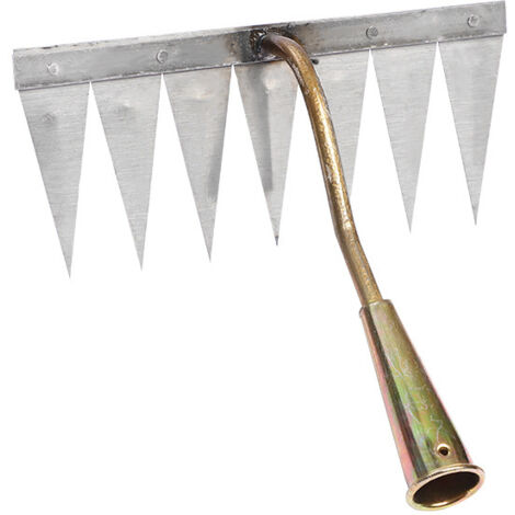 Creuse en Acier trempé, Jardin Portable, désherbage, Jardinage, Outil de désherbage, râteau de désherbage pour de, Cuivre à 7 Dents (1/4)