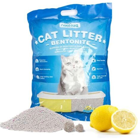 Litière pour chat à la bentonite au citron 3.2kg Litière fine pour chats  Litière pour chat