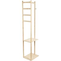 Bamboo Legs Coat Rack: Solid Clothes Rack with Stable Base, Cloakroom, Entrance Coat Holder, Maximum Load 15 kg, Ideal for Home, Bedroom, Living Room – 155 x 38 x 30.5 cm – Original Colour