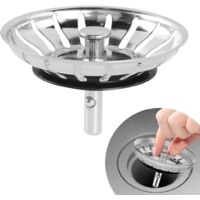 Bouchon d'évier de cuisine, bonde d'évier de cuisine, bonde d'évier de salle de bain en acier inoxydable, bonde d'évier de salle de bain, bonde d'évier universelle (84 mm)
