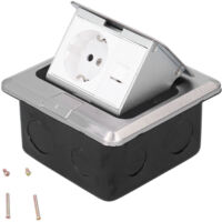 Ineasicer – Prise de sol étanche – Prise de terre AC 250V – Construction acier inoxydable – Double étanchéité – Pour chantiers humides