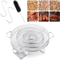 Générateur de fumée froide en acier inoxydable pour fumer à chaud et à froid saumon, steaks, saucisses et fromage, avec crochets et brosse. Compatible avec tous types de fumoirs, grils et barbecues (s