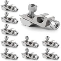 10 pinces de mise à la terre en aluminium pour panneaux solaires photovoltaïques, kit de support pour panneaux solaires, borne de terre pour la protection contre la foudre photovoltaïque.