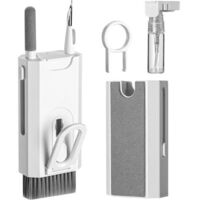 Kit de nettoyage 8 en 1 pour claviers PC, brosse de nettoyage multifonctionnelle pour accessoires, kit de nettoyage pour écrans de claviers électroniques, compatible avec AirPods Bluetooth, iPhone, ap
