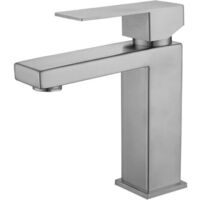 Robinet mitigeur de comptoir en laiton pour eau chaude et froide (couleur : argent)