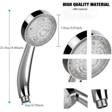 Pommeau De Douche LED 3 Couleurs - Douchette Main Avec Affichage Température - 3 Modes Économie D'Eau