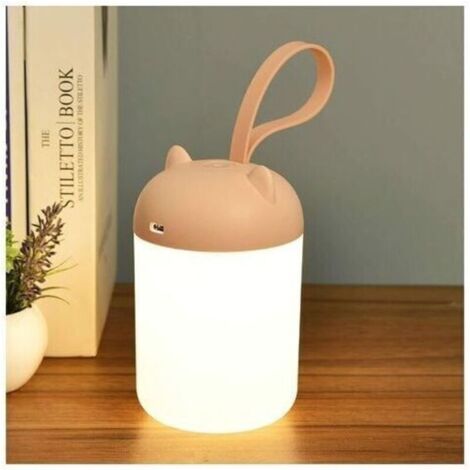Veilleuse portable pour enfants, lampe de chevet rechargeable, lanterne portable à gradation continue, éclairage à 360 °, lampe de table de protection des yeux, lumière chaude 3000K, très adaptée à la