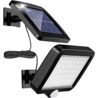 Lumière solaire extérieure avec détecteur de mouvement 56 LED, lumière solaire de jardin étanche IP65 à 120 ° avec câble de 5 m