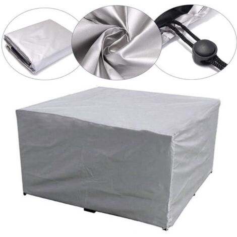 213×132×74cm Housse protection pour meuble de jardin, Housse salon de jardin rectangulaire pour chaise fauteuil table jardin Argent (1/5)