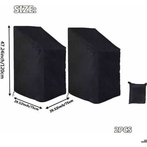 Lot de 2 Housses de Chaises de Jardin 75x75x120cm Oxford 210D Imperméable (1/5)