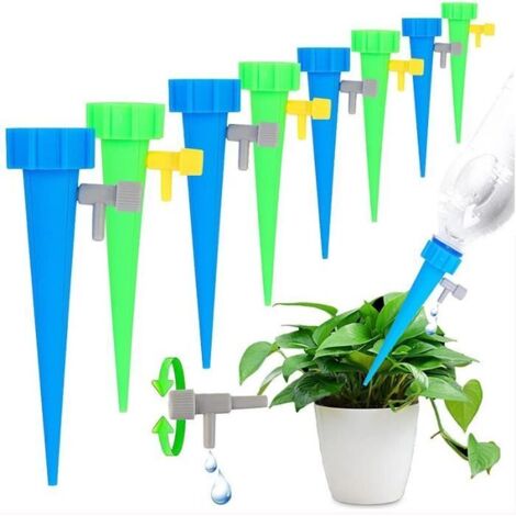 12 Pièces Système D'Irrigation Goutte à Goutte Automatique - Pointes Arrosage Réglables Avec Valve Pour Bouteilles