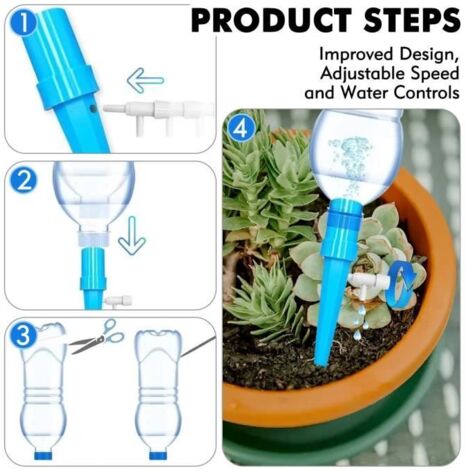Irrigation Goutte à Goutte Kit, 20 Pièces Goutte À Goutte Bouteille, Arroseur Automatique Plantes, arrosages automatiques réglables (1/5)