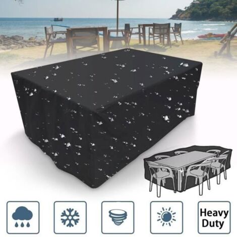 Housse de protection imperméable pour meubles de jardin, anti-UV et anti-poussière, dimensions 270x180x89cm. (1/4)