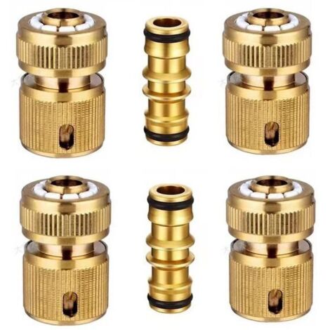 Connecteur rapide en laiton pour tuyau d'arrosage de jardin, 1/2", 6 pièces. (1/4)