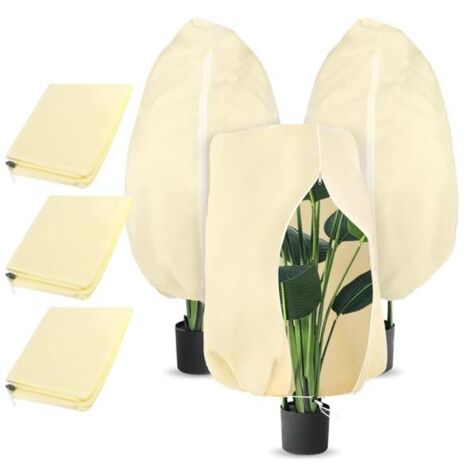 3 Pièces 100x80cm Voile d'Hivernage pour Plantes d'Extérieur, Indéchirable et Réutilisable, avec Fermeture Éclair (1/5)