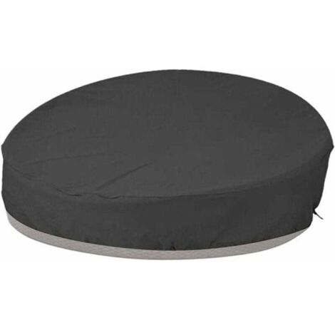 Housse de Lit de Jardin Ronde 190x89cm, Imperméable, Anti-UV, Noir (1/5)
