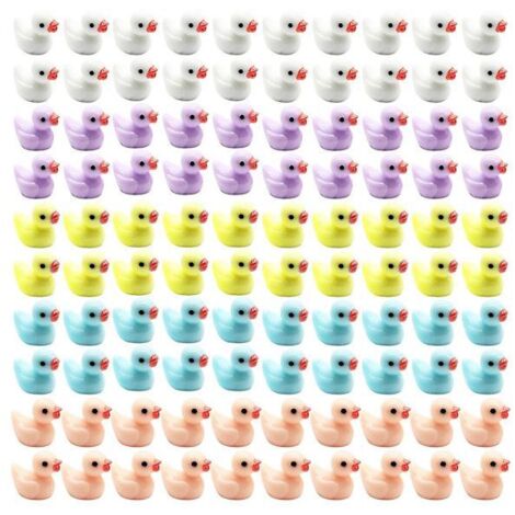 Lot de 100 mini canards en résine pour jardin féerique (1/5)