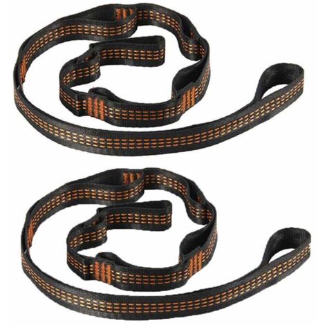 Lot de 2 sangles de hamac robustes – Accessoires pour arbres de camping avec boucles d'extension et ceinture. (1/5)