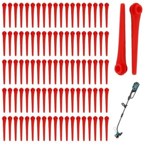 100 Lames de Rechange pour Tondeuse et Coupe-Bordure 70mm, Compatibles avec Gardena EasyCut ComfortCut SmallCut Li-23R