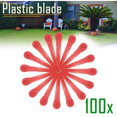 Lames en plastique à tête hexagonale L70 pour tondeuse à gazon standard - Rouge, lot de 100 (1/5)