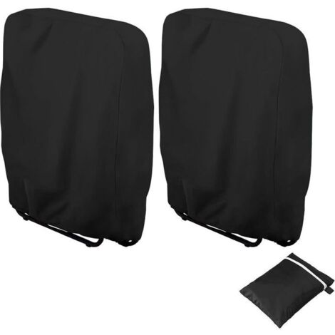 Housse de protection pour chaise pliante, lot de 2. En Oxford résistant au vent, aux UV et à la poussière pour meubles d'extérieur. (1/5)