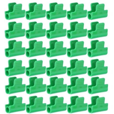 Pince à film de serre - Accessoires de jardin - Lot de 30 - Plastique vert - 3,9 x 3,1 cm (1/5)
