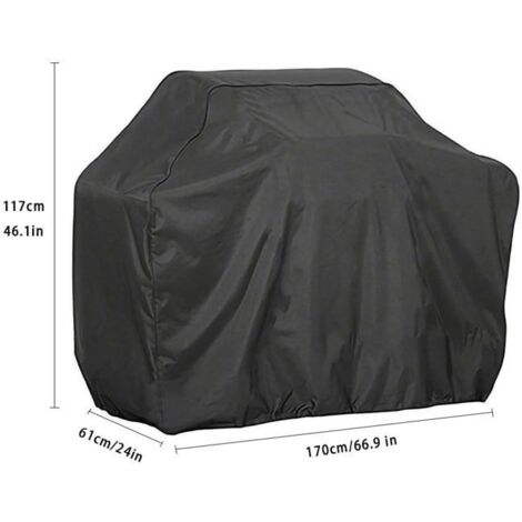 Housse de barbecue - Taille XL 170x61x117 cm - Imperméable et anti-poussière - En tissu Oxford (1/5)