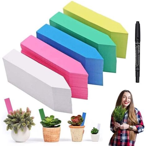 Lot de 500 étiquettes en plastique pour plantes - Signes Plante Label - 10 x 2 cm - Durable et facile à utiliser, comme illustré. (1/4)