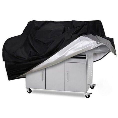 Housse de protection pour barbecue et mobilier de jardin, anti-UV, imperméable et anti-humidité, noire, 145 x 61 x 117 cm. (1/4)