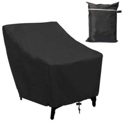 Housse de Fauteuil de Jardin Imperméable 210D Anti-UV et Coupe-Vent, 70x79x102cm avec Corde et Étiquette (1/4)