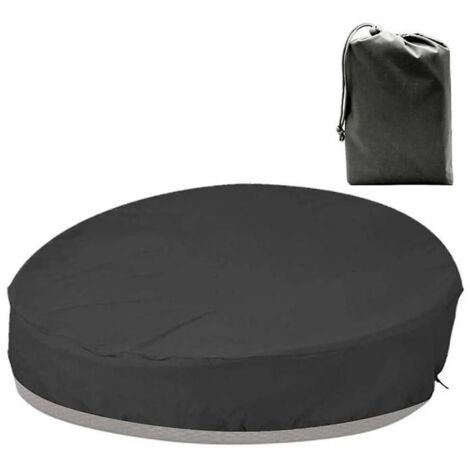 Housse de protection pour canapé-lit rond de patio, en tissu Oxford robuste, imperméable et résistant aux UV et intempéries. (1/4)
