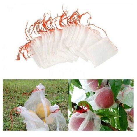 Lot de 100 Filets Anti-Insectes en Nylon pour Jardin, Protection Réutilisable pour Fruits et Plantes avec Étiquette
