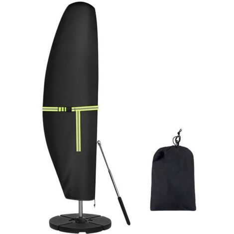 Housse de Parasol en Oxford 420D - Imperméable et Anti-UV - 210 cm, avec Tiges et Sac Inclus - Noir (1/5)