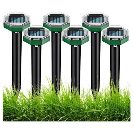 Répulsif à Taupes Solaire Ultrasonique, Lot de 6, Anti-Taupes Étanche IP65, pour Éloigner les Taupes (1/5)