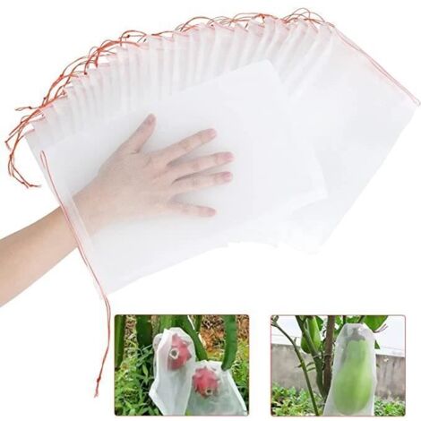 100 pcs Filet de Protection en Nylon pour Fruits, Sacs de Jardin pour Raisins - 20x30cm (1/4)