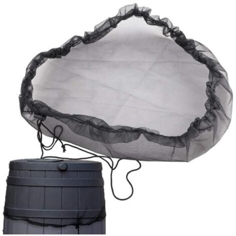 Moustiquaire pour baril d'eau de pluie - Filet de récupération à maille flexible avec cordon de serrage pour une collecte sécurisée.