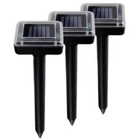 Lot de 3 Répulsifs Anti-Taupes à Ultrasons Énergie Solaire (1/4)
