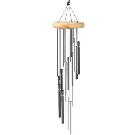 1 Carillon à Vent Extérieur, Carillon Éolien, Carillons Décoratifs d'Extérieur, Carillon de Jardin, Argent (1/5)