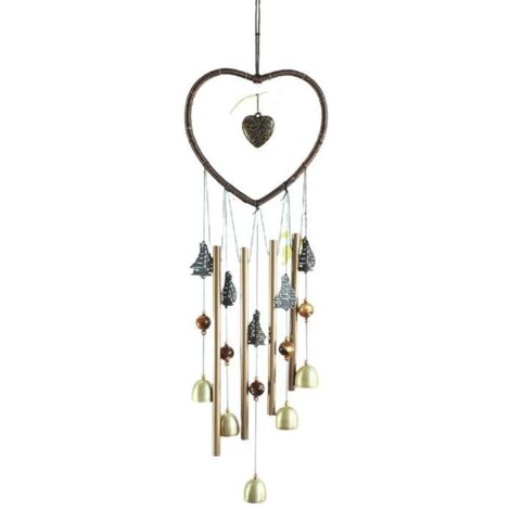 Carillon éolien en forme de cœur, décoration de porte ou cadeau pour la maison. (1/3)
