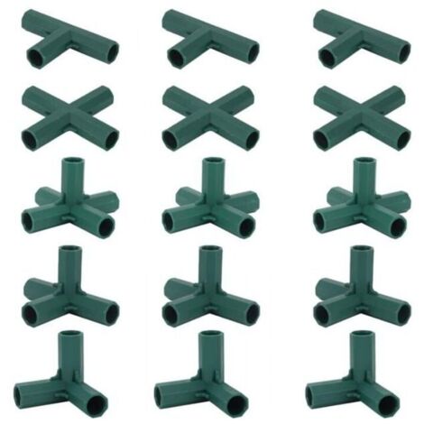 Connecteurs de serre - Angle pour tige 16mm, 5 types, robustes et stables - 15 pièces - Gris (1/5)