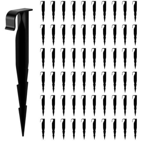 Lot de 60 piquets de fixation pour tuyau d'arrosage goutte-à-goutte 16 mm - ancrage, support et guide au sol.