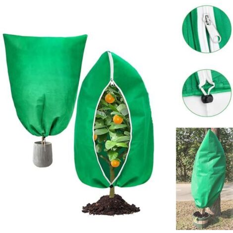 Housse d'hivernage pour plantes extérieures, réutilisable et ajustable avec fermeture, 120 x 180 cm, 2 pièces. (1/5)
